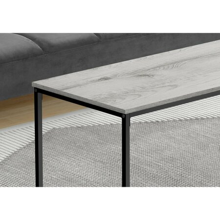 Monarch Specialties Coffee Table, Accent, Cocktail, Rectangular, Living Room, 40 in.L, Grey Laminate, Black Metal I 3796